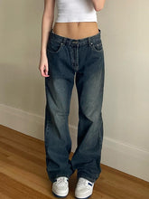 Vintage Boyfriendjeans in blauer Waschung